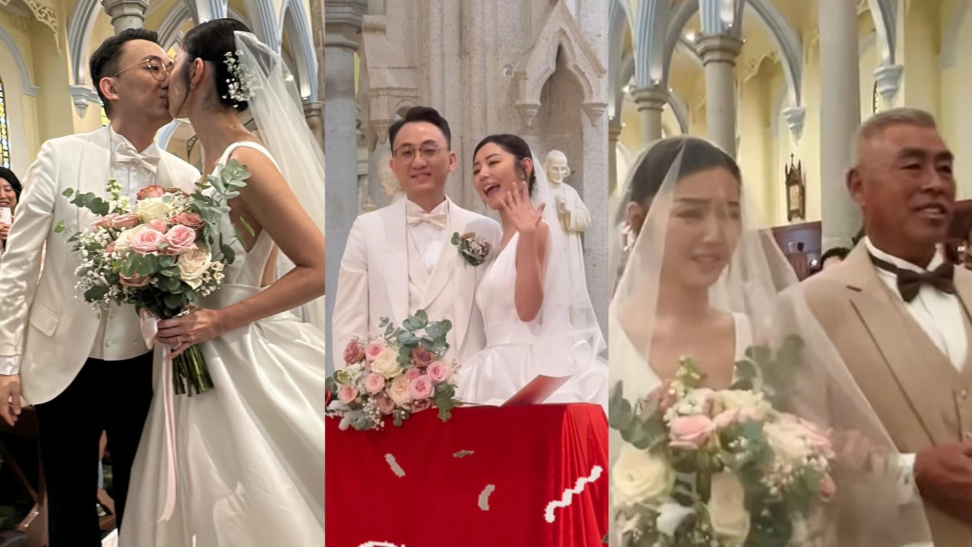 衛詩雅結婚由爸爸拖入教堂 完成儀式笑住大晒戒指