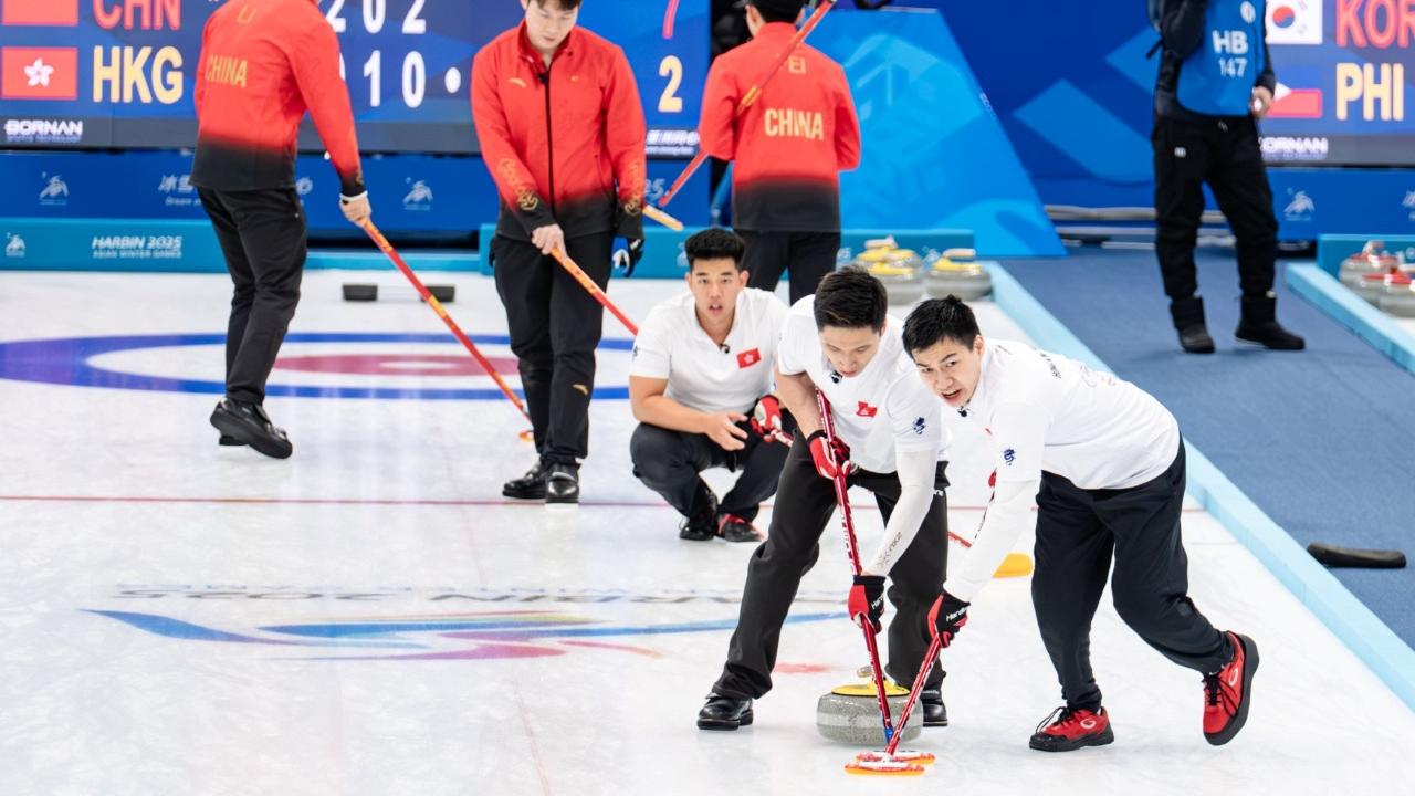 亞冬運｜香港男子冰壺隊負國家隊摘銅。（相片由港協暨奧委會提供）