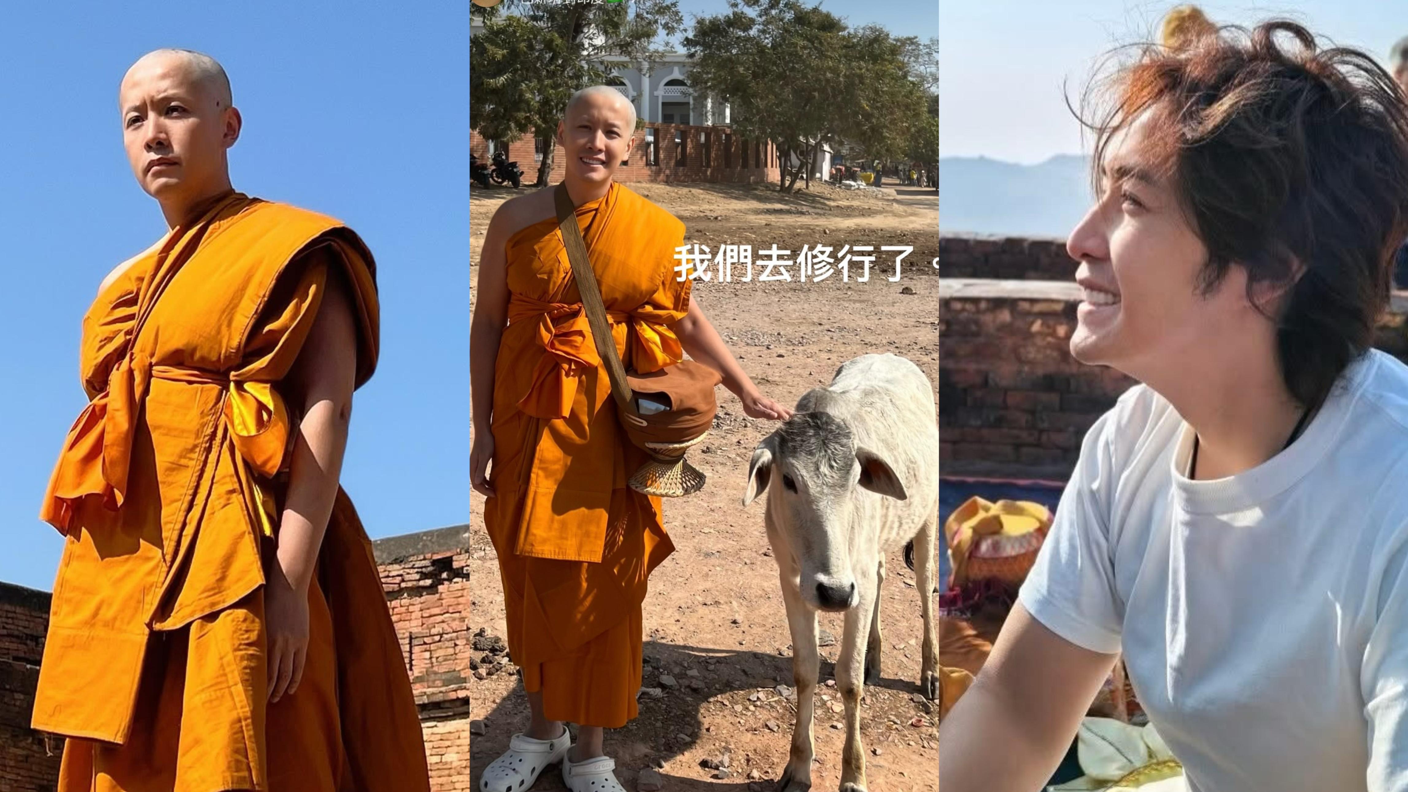 李日朗遠赴印度剃頭出家 自言：可以得到很多福氣 