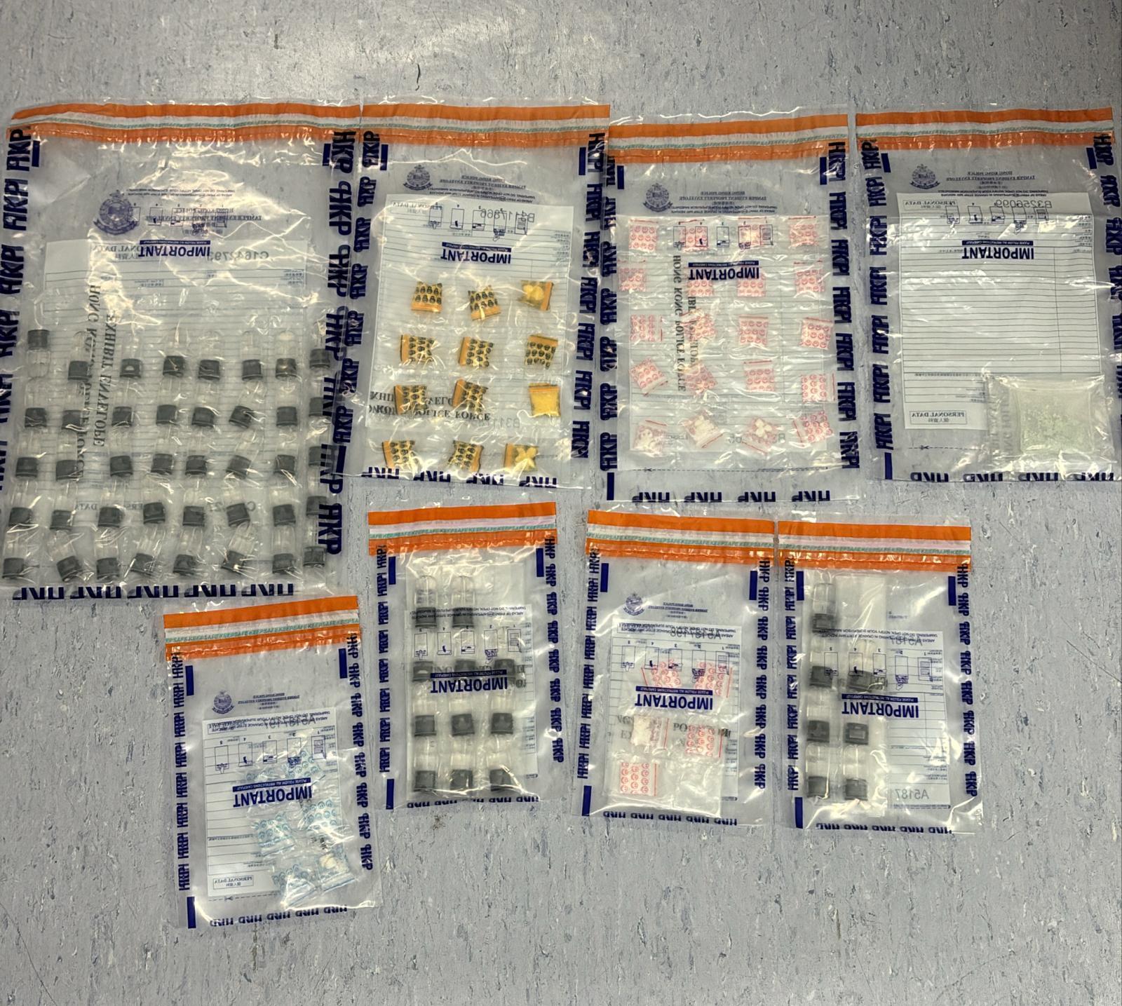 警北角截可疑車檢5萬元太空油可卡因，38歲男被捕。(警方圖片)