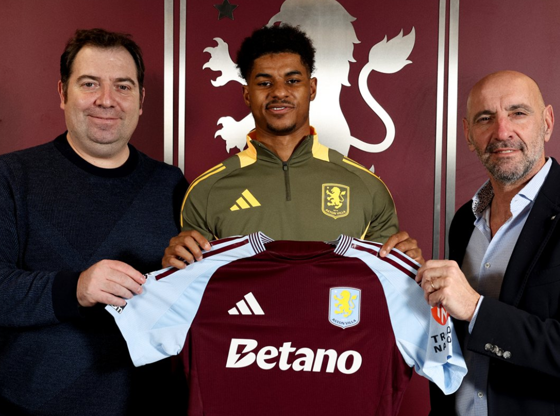 拉舒福特（Marcus Rashford）以借用形式轉投阿士東維拉。