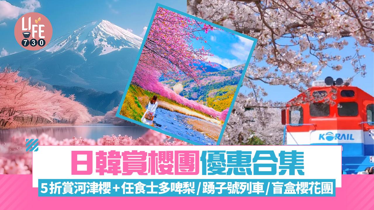 日本櫻花2025｜日韓賞櫻團優惠合集 5折賞河津櫻+任食士多啤梨/踴子號列車/盲盒櫻花團