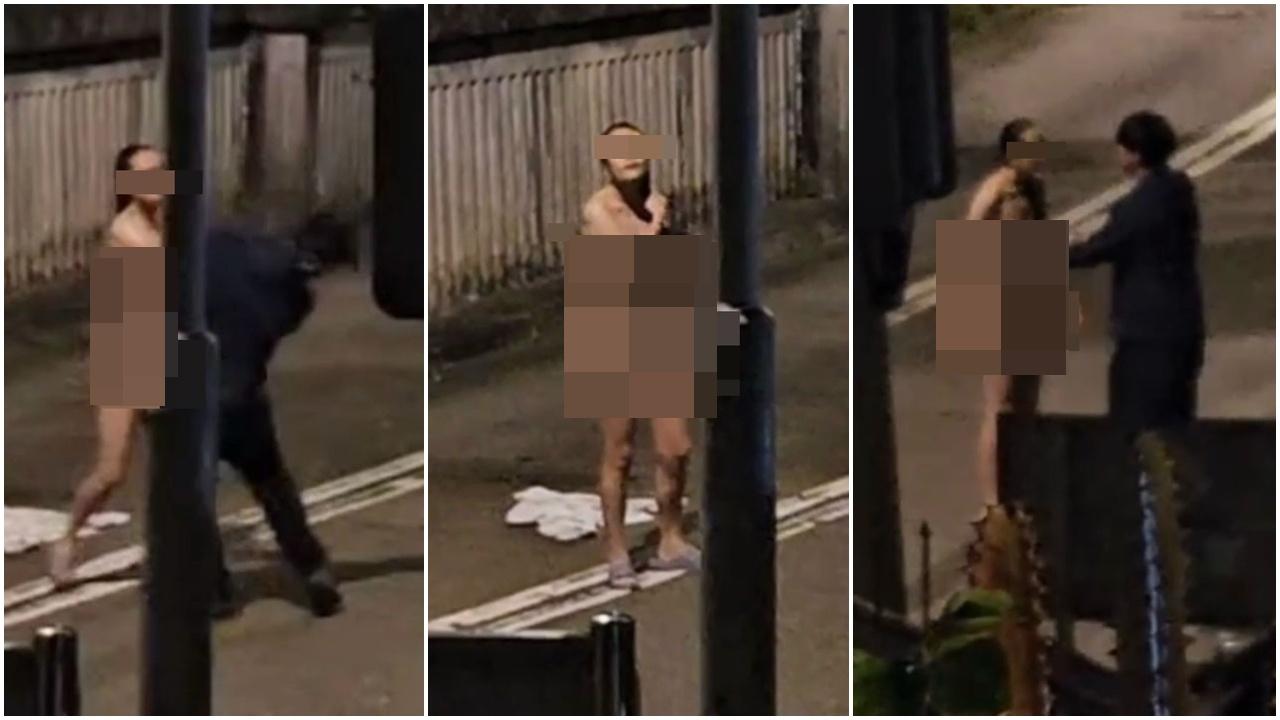 荃灣裸女怒摑男子