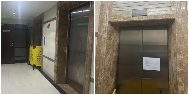 涉事電梯暫停使用。(網上圖片)