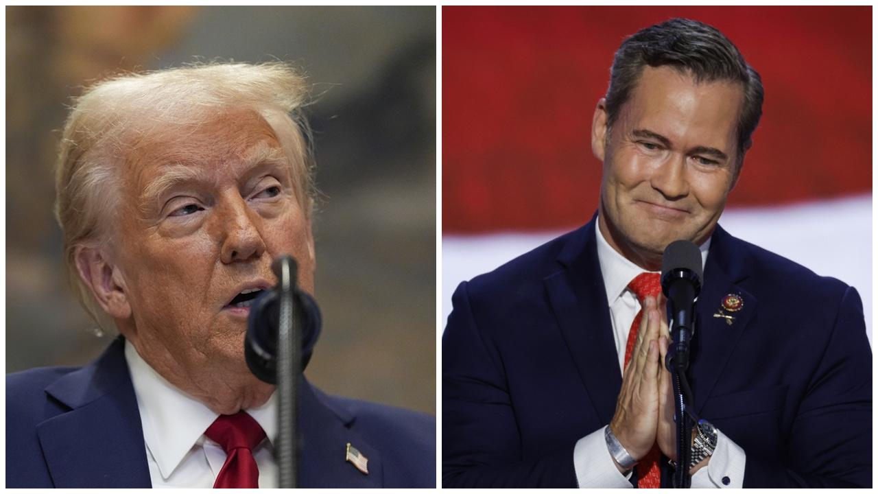 特朗普認為沃爾茲毋須道歉，批評報道洩密事件記者「編造謊言」。(AP)