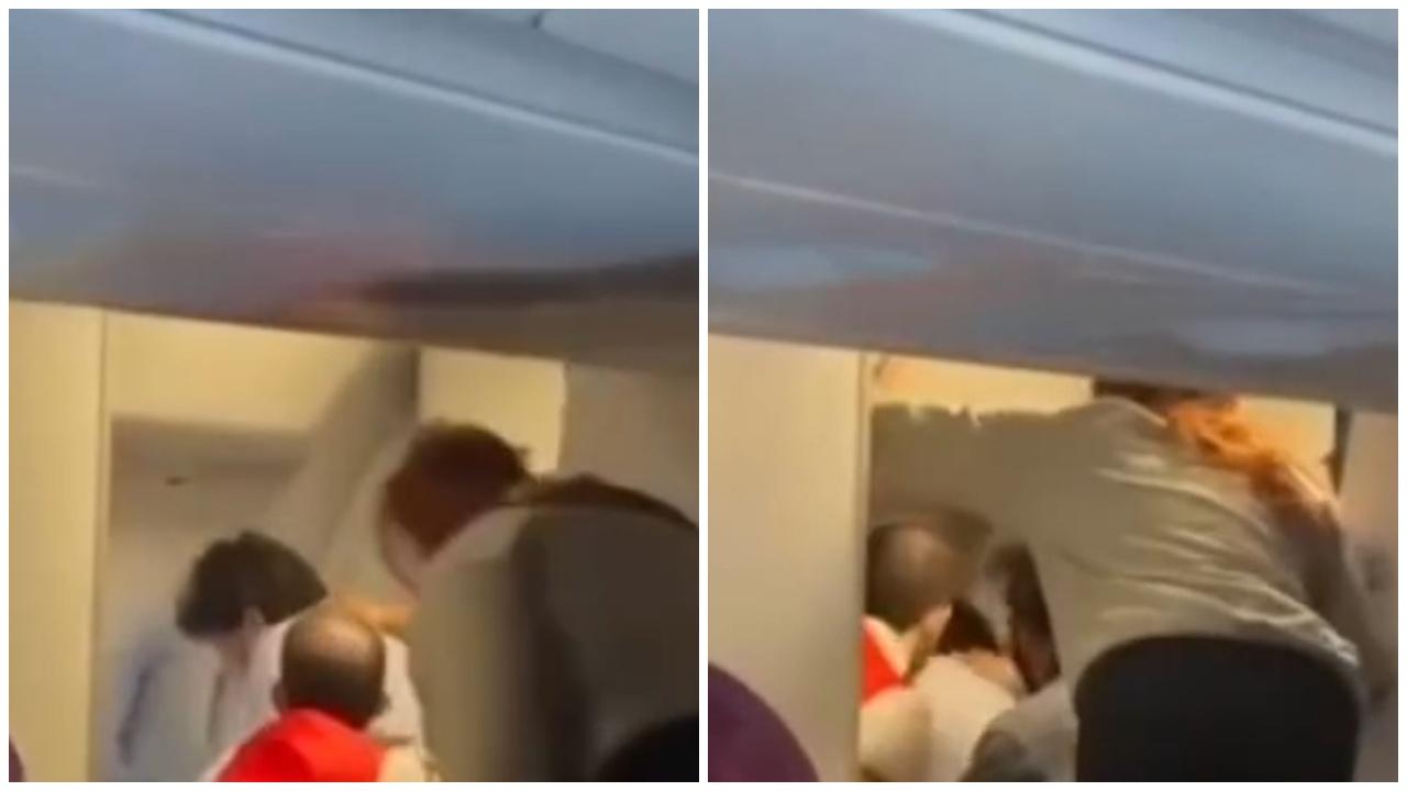 男子搭機途中突強開逃生門，乘客驚恐尖叫數人合力制服。(IG)