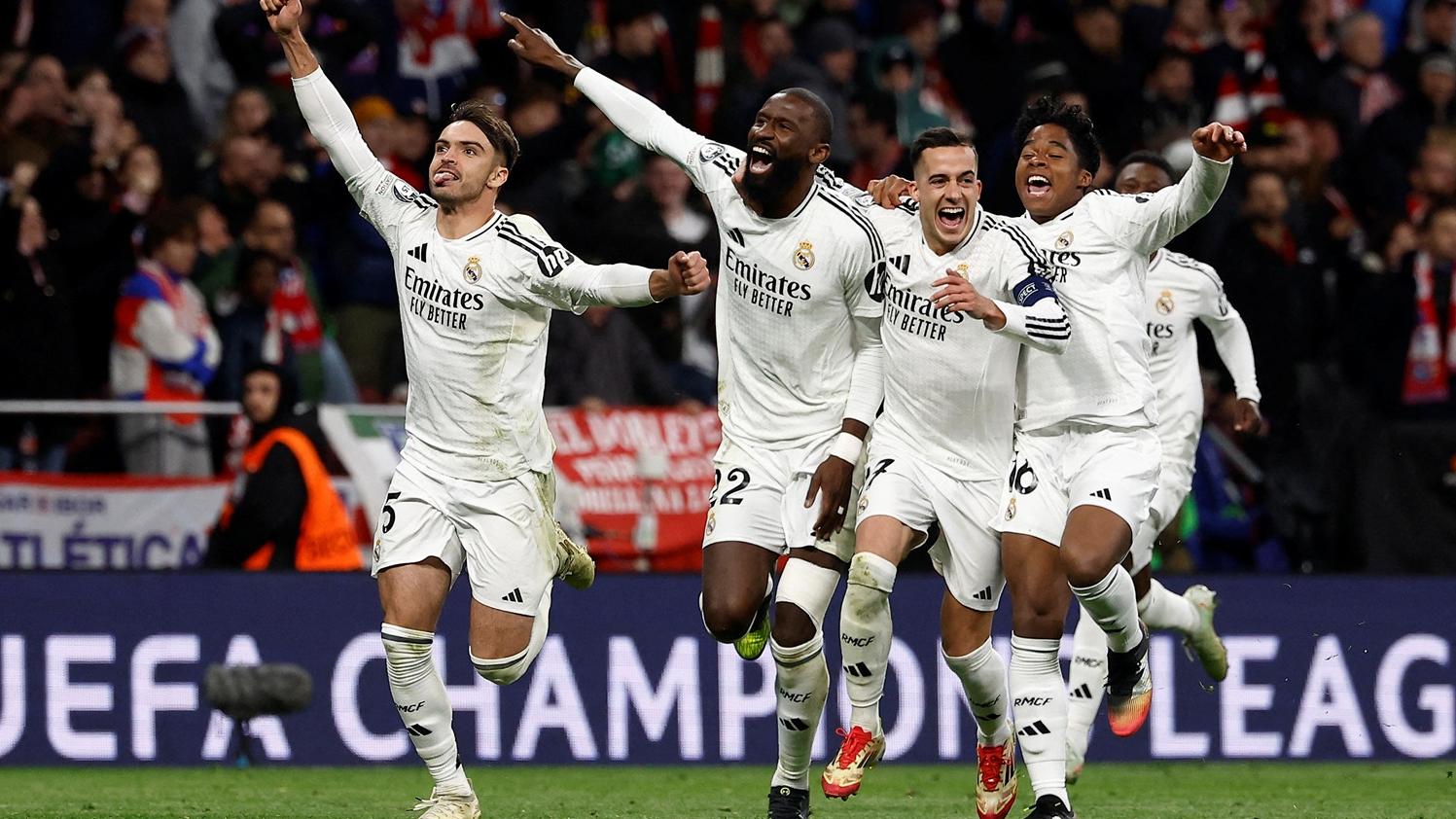 皇家馬德里12碼射贏馬德里體育會晉級。(路透社)