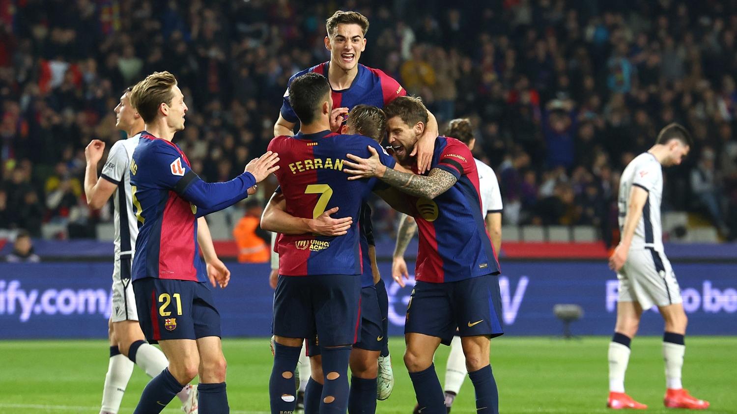 巴塞隆拿補賽贏奧沙辛拿3:0。(路透社)