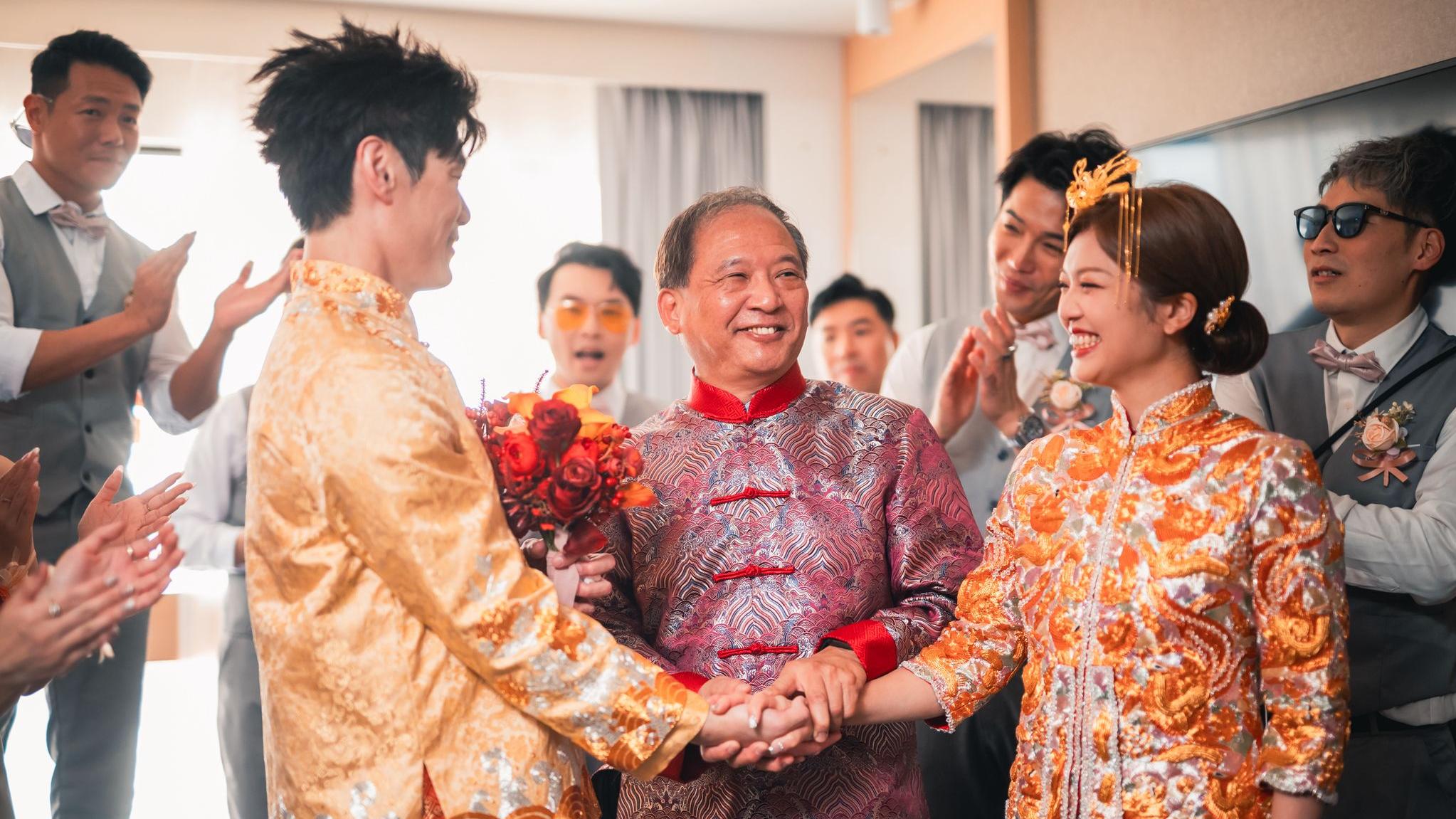 「賈名媛」邱芷微出嫁武打演員陳志忠 新郎喊住發表愛的宣言