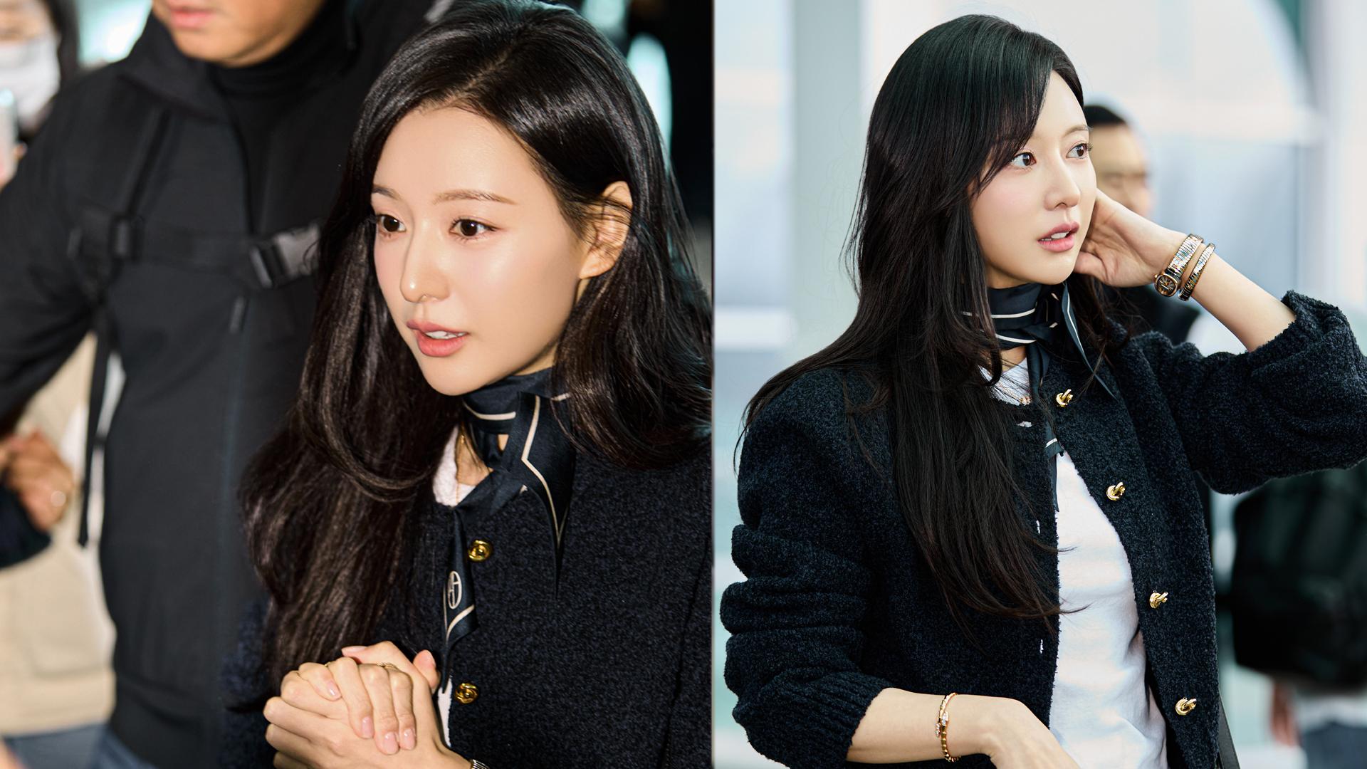 《淚之女王》金智媛抵港被fans重重包圍 企定定讓粉絲拍照