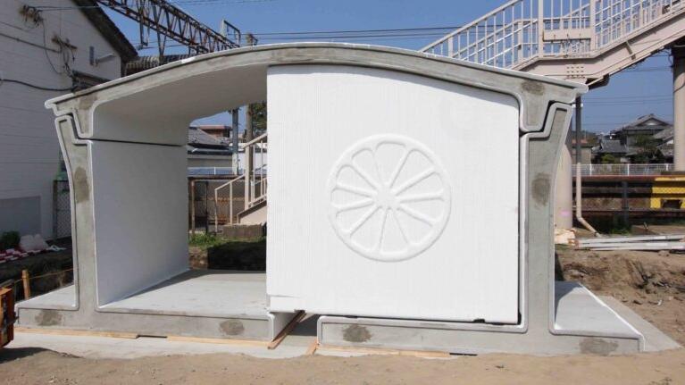 3D打印出來的車站建築。(X)