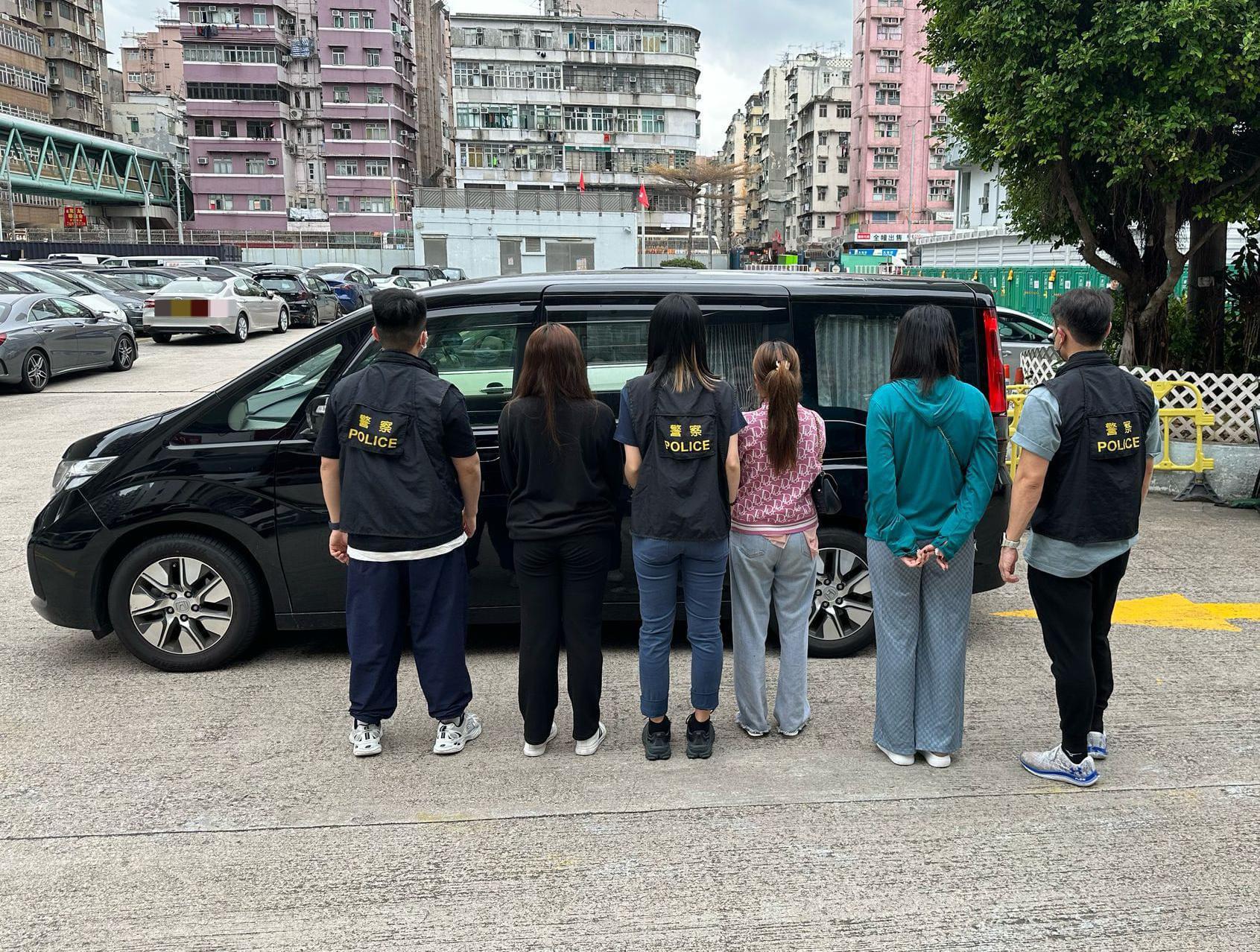 警深水埗掃黃拘3泰籍女，檢潤滑劑安全套等。(警方圖片)