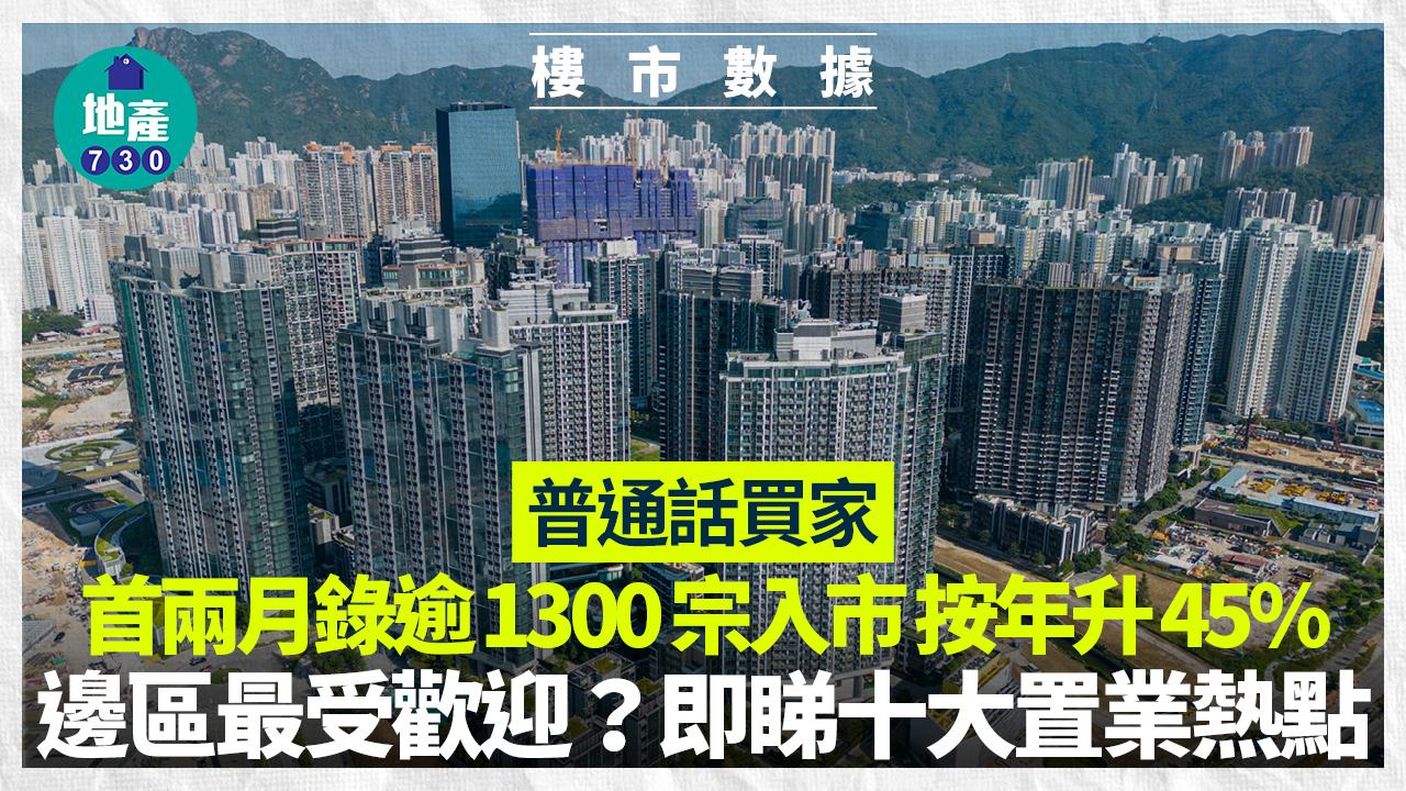 普通話買家首兩月錄逾1300宗 按年升45% 邊區最受歡迎？(附十大置業熱點)｜樓市數據