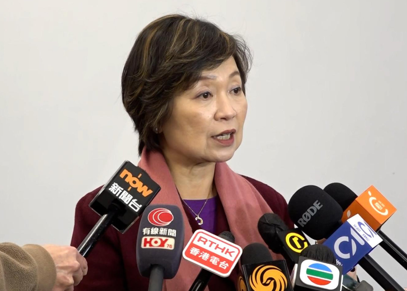 蔡若蓮表示，日前在杭州交流團離世的學生，事件與交流及考察活動無關。(港台圖片)