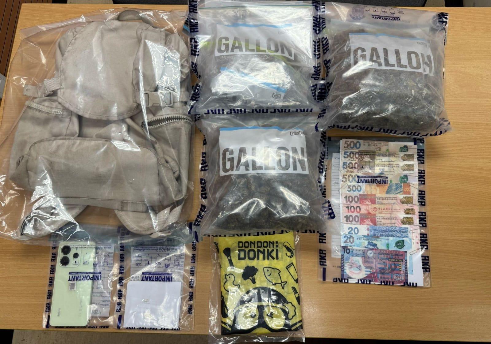 警方檢獲23萬元大麻花。(警方圖片)