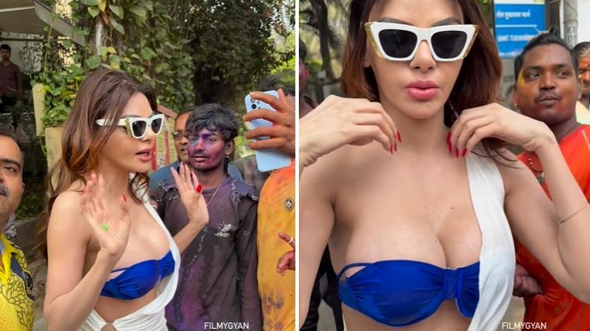 喬普拉被大群男粉絲團團圍住，嚇到花容失色，幾次大叫：「不要碰我！」(互聯網)