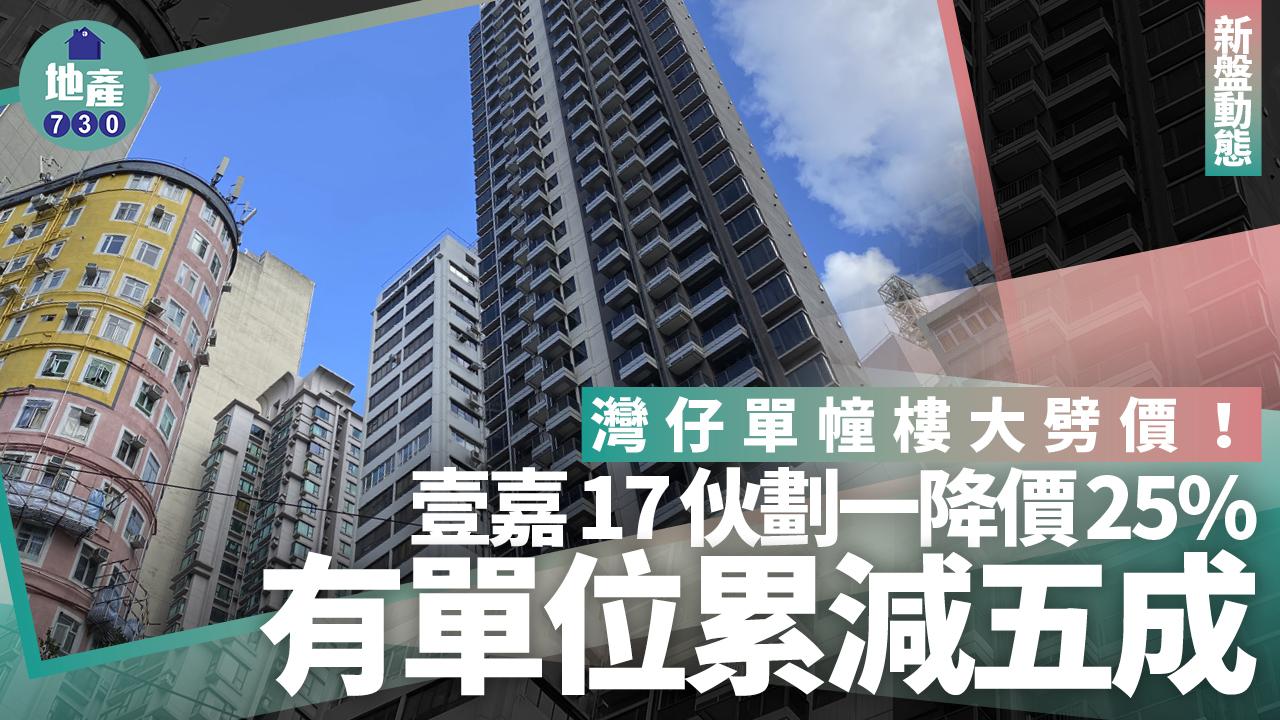灣仔單幢樓大劈價！壹嘉17伙劃一降價25% 有單位累減五成｜新盤動態