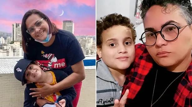 拉斐爾與古斯塔夫以前是母女(左圖)，現在是父子(右圖)。(互聯網)