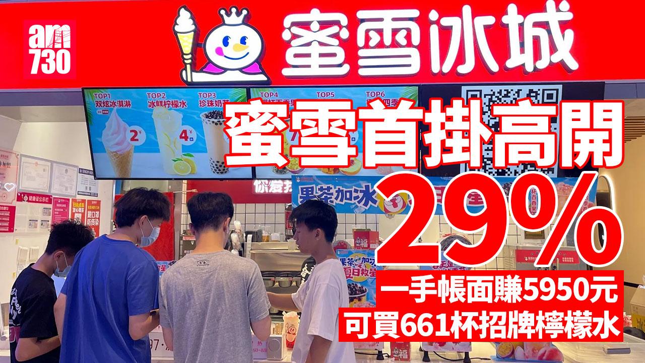 蜜雪首掛高開29%　一手帳面賺5950元　可買661杯招牌檸檬水｜新股IPO