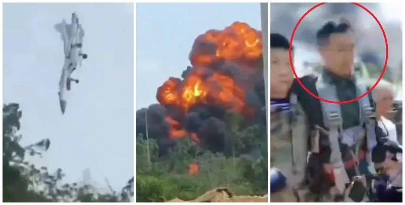 網傳影片可見，該架戰鬥機失事後直衝地面，撞出大團火球，而獲救的飛行員看上去意識清楚但稍有行動不便，在旁人攙扶下前往安置。
