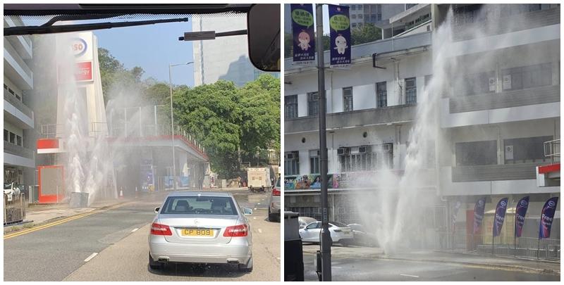 南區黃竹坑道香港仔工業學校近油站行人路爆水管(南區之友 2.0FB)