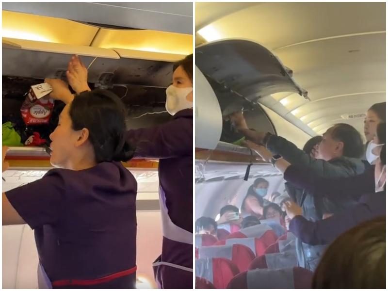 工程師料機艙氣壓對「尿袋」影響不大，倡上機時放膠殼內絶緣。(影片截圖)