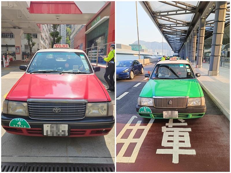 警新界南打擊公共車輛交通違規，拘67歲通緝犯的士司機。(警方圖片)