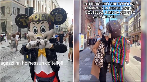 「米奇老鼠」現身意大利引遊人合照　不給錢即亮刀恐嚇