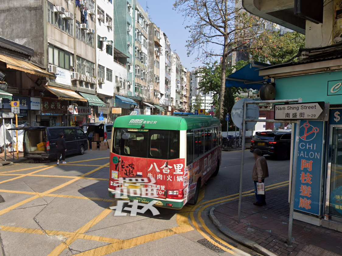 大埔老婦捱貨車撞頭淌血送院，司機涉危駕被捕。(Google街景截圖)