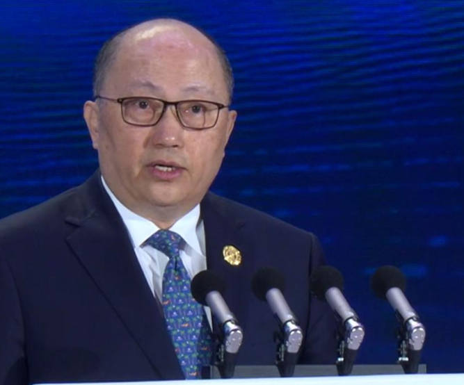 世界互聯網大會亞太峰會在香港會展舉行，中聯辦主任鄭雁雄致辭(港台圖片)