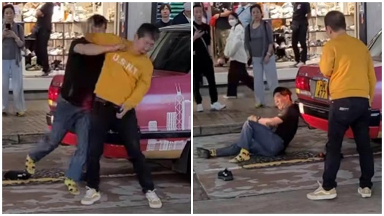 旺角MMA，的士途人疑路權問題爆衝突，雙雙被捕。(FB/的士司機資訊網 Taxi)
