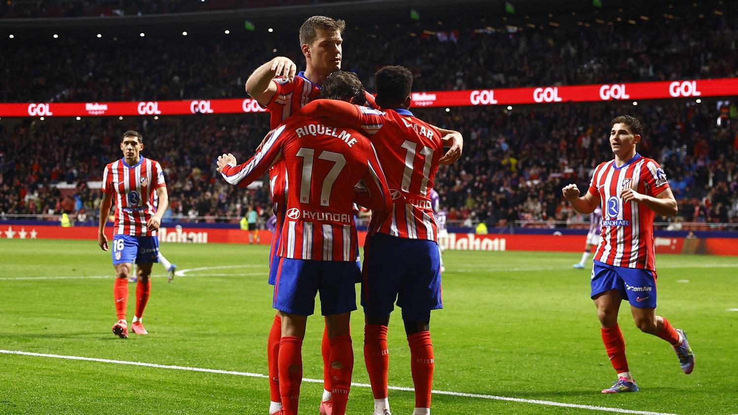 馬德里體育會4:2大勝華拉杜列。(路透社)