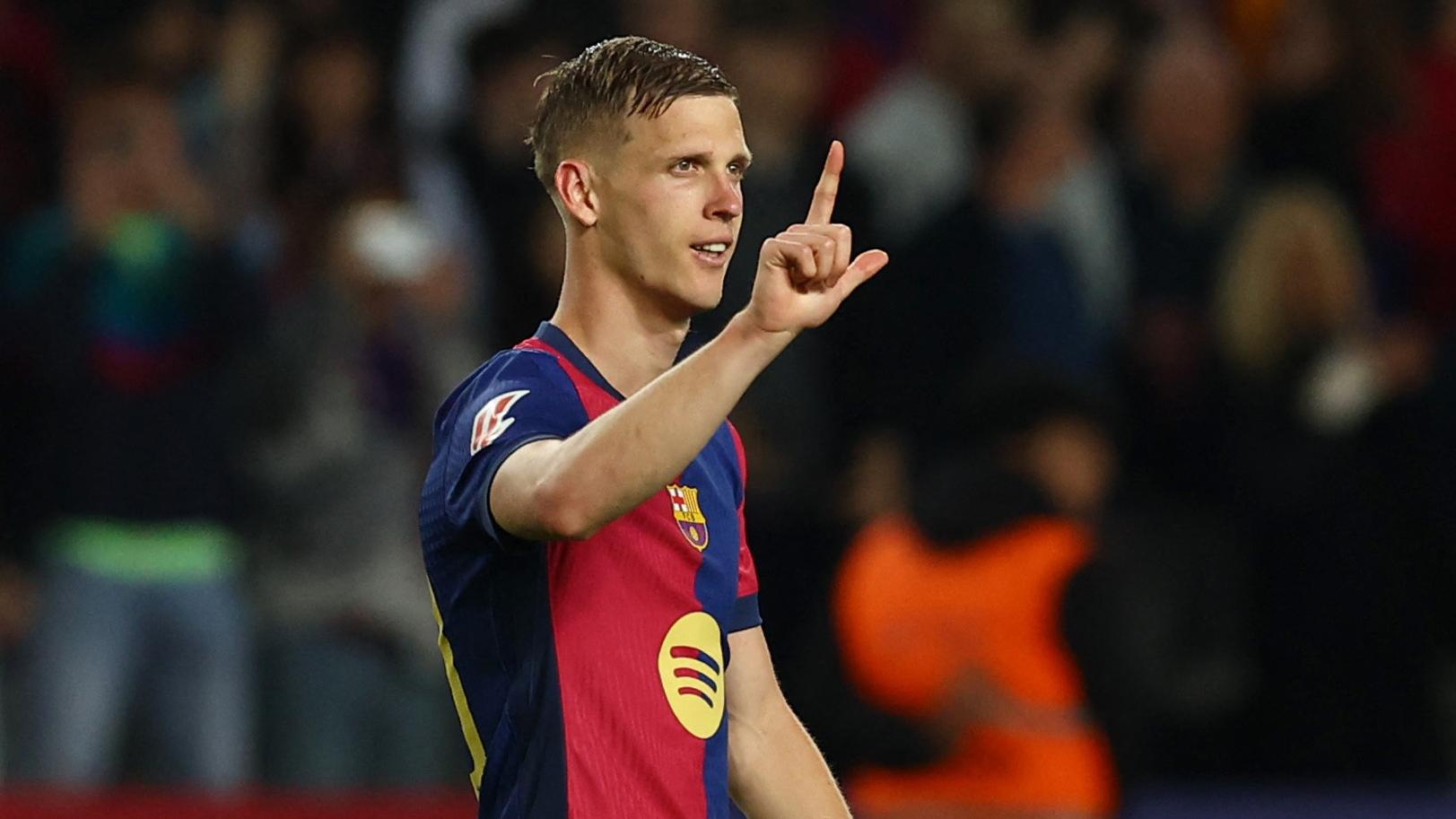 奧莫為巴塞隆拿一箭定江山。(路透社)