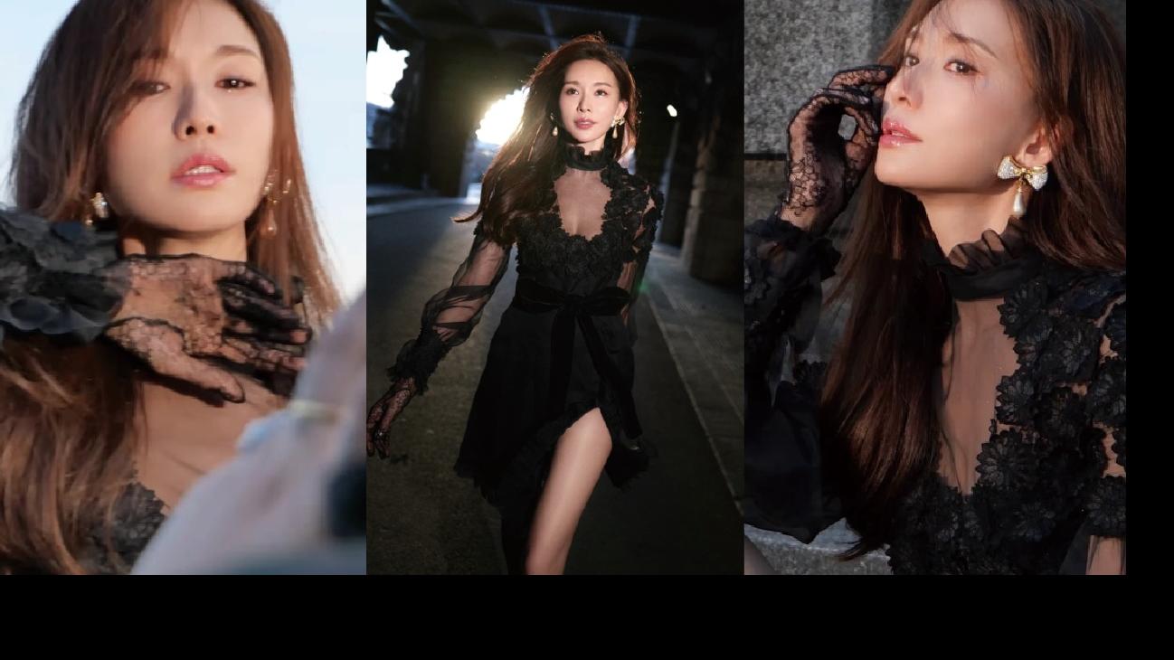 「登五」林志玲美麗如昔  高衩黑紗透視裝驚豔巴黎