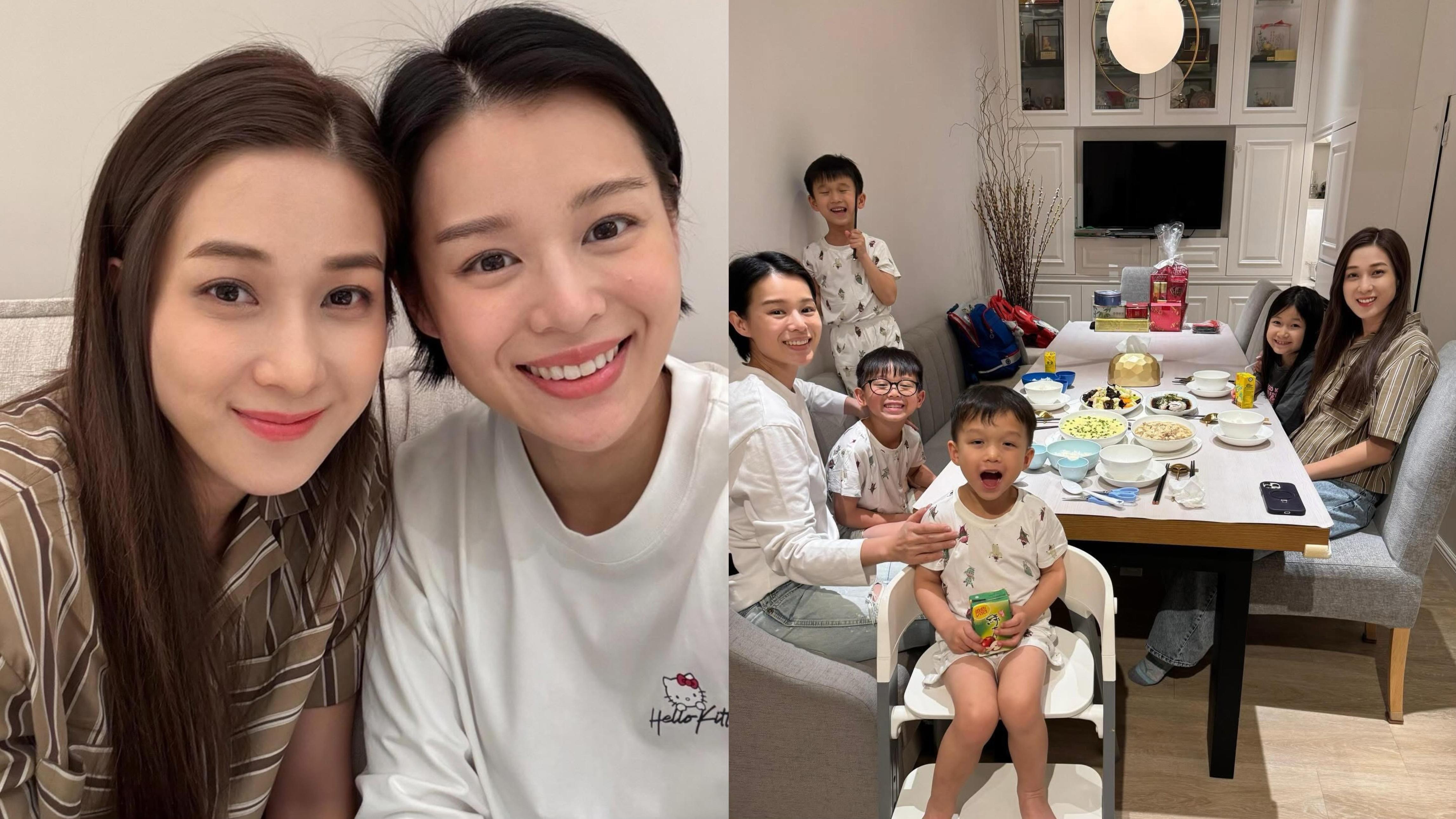 胡杏兒未嬲完「擁抱者」？ 帶三子與鍾嘉欣聚會唔預老公李乘德