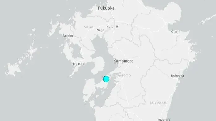 日本熊本發生4.2級地震。（圖／翻攝自USGS）