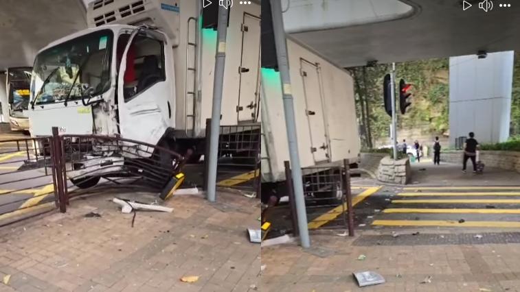 尖沙咀發生交通意外。（fb「車cam L（香港群組）」圖片）
