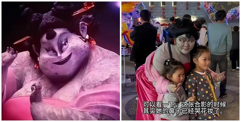 貴州一名女子哭訴，她化妝打扮Cosplay成《哪吒2》角色「石磯娘娘」到戶外廣場，沒想到被一名陌生男子辱罵，甚至做出攻擊打人的動作，後來才得知男子以為她是穿日本和服，感覺非常委屈，已報警求助。(影片截圖)