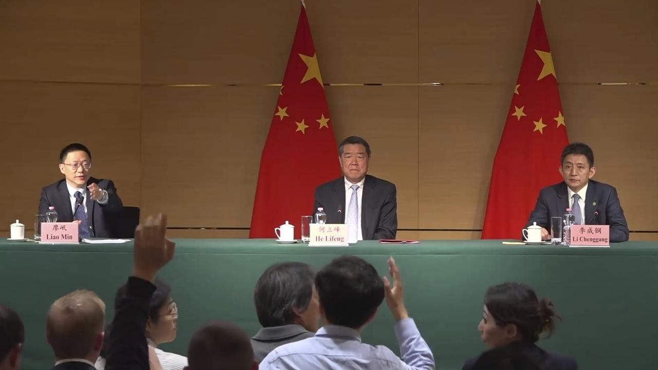 特朗普關稅戰，何立峰稱達成重要共識，雙方周一發表聯合聲明。(AP)