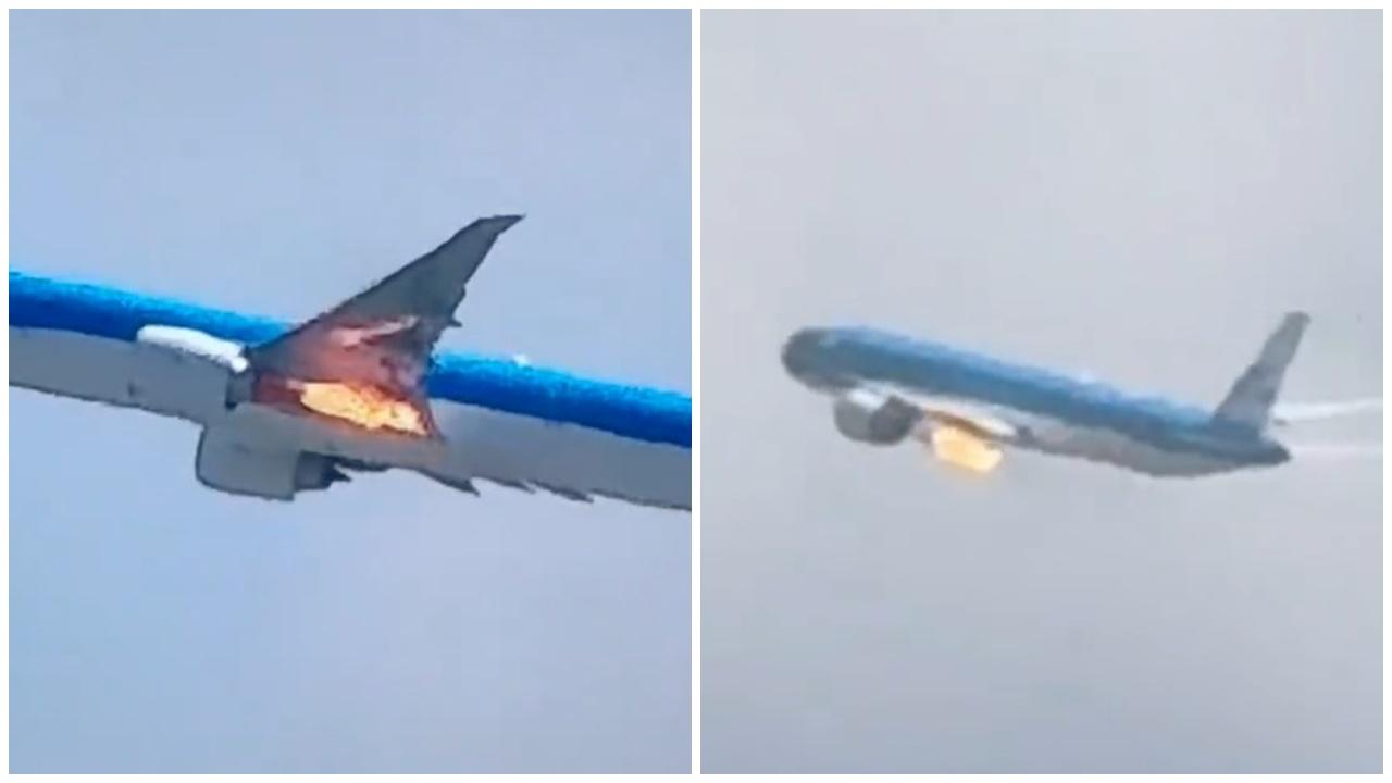 阿姆斯特丹飛機升空引擎噴火，急盤旋放油折返。(X)