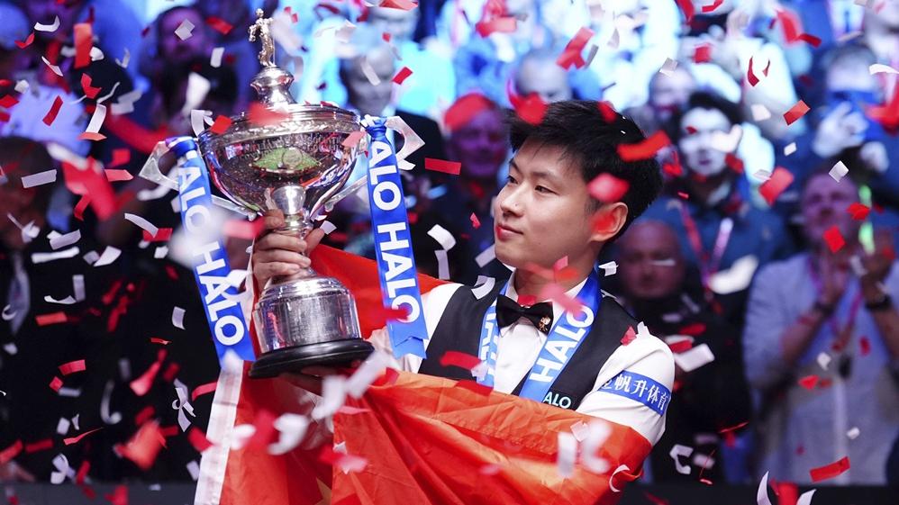 趙心童成首位桌球世錦賽奪冠中國及亞洲球手。(AP)