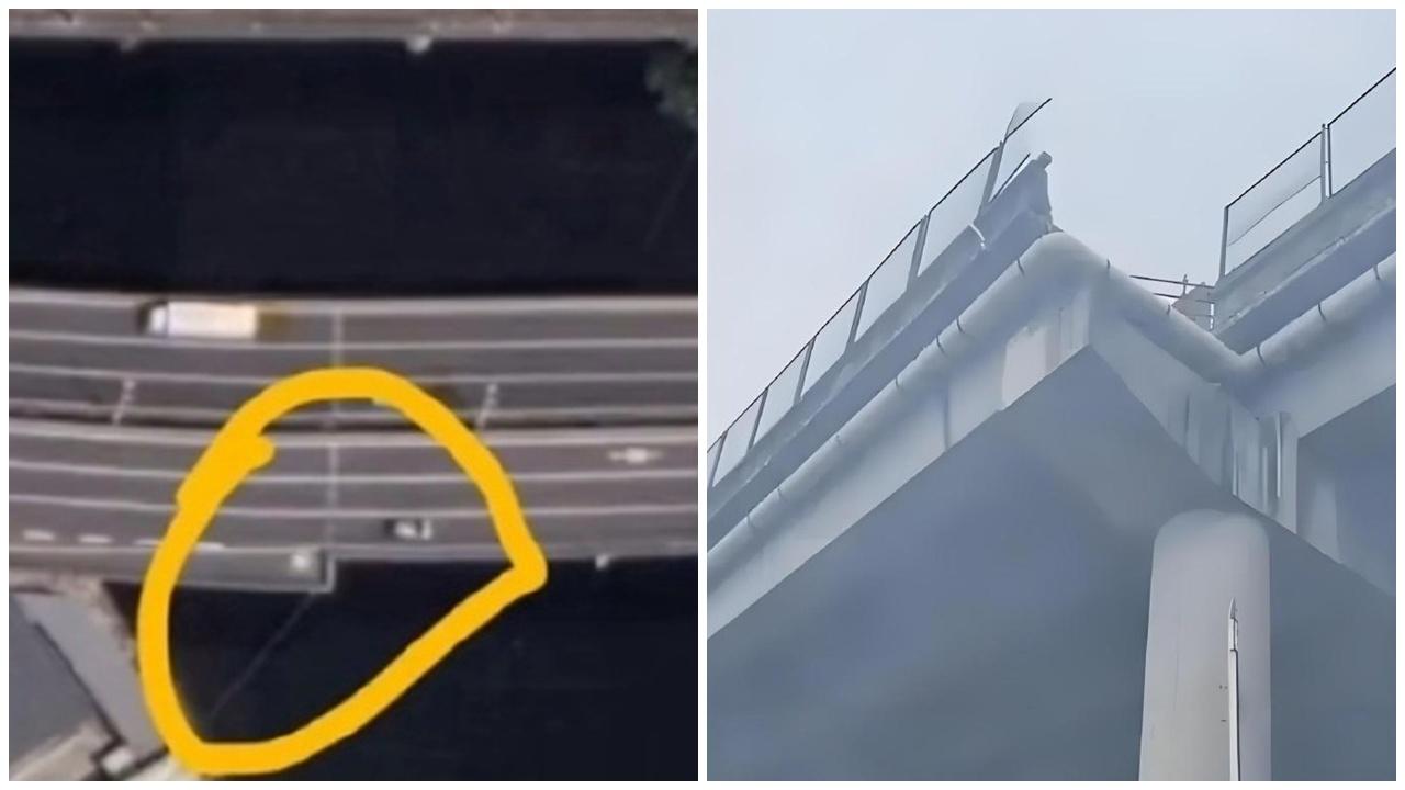 廣東快速路4線變3線，私家車無察覺衝落橋全車5人喪生。(微博)