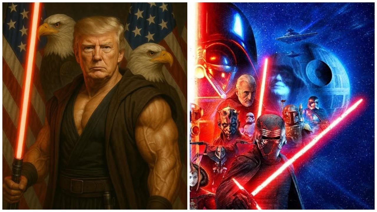 白宮放特朗普AI照慶「星戰日」，星戰迷：反派才拿紅光劍。