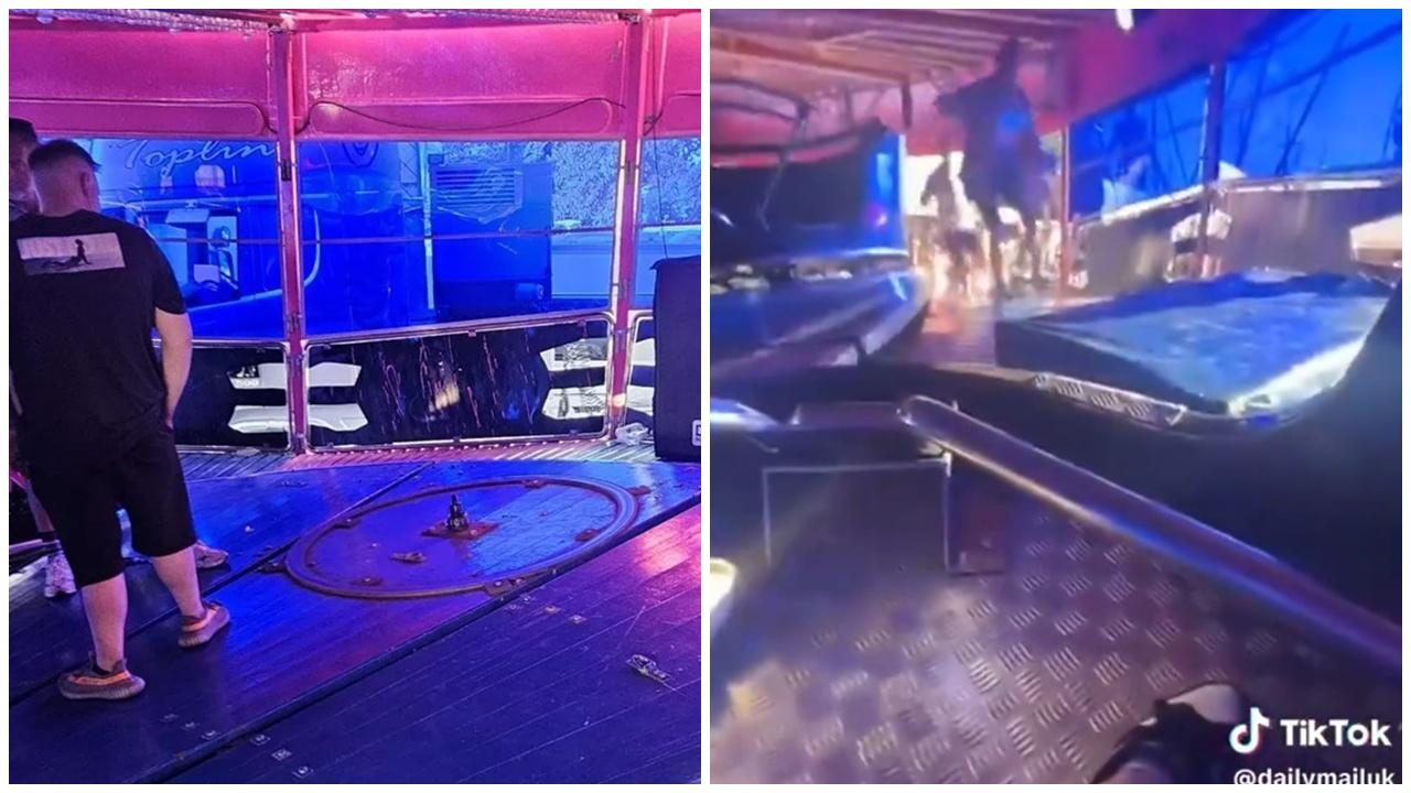 遊樂場旋轉杯變風火輪轉到脫軌，3女童驚呼尖叫險被拋飛。(X)