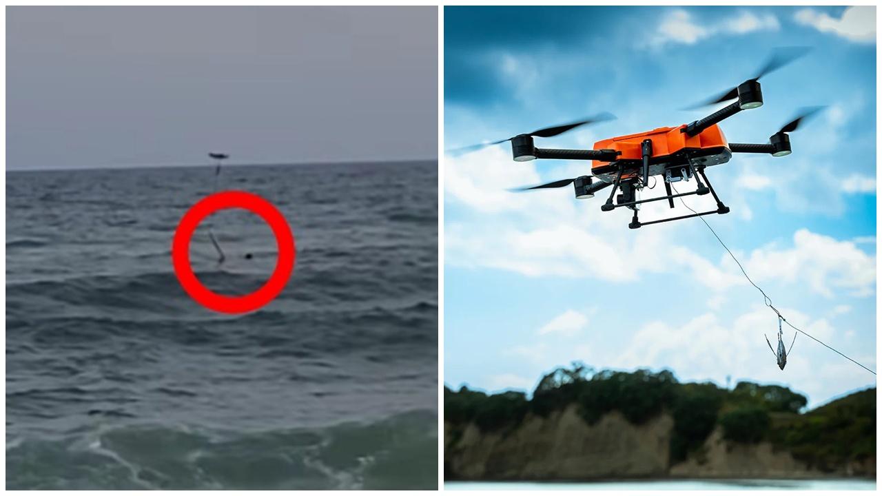 用無人機搵鯊魚，意外救出遇溺女子。