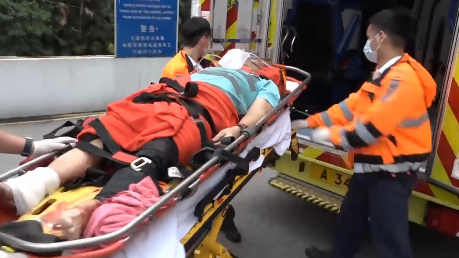 深水埗發生工業意外。（有線電視新聞截圖）