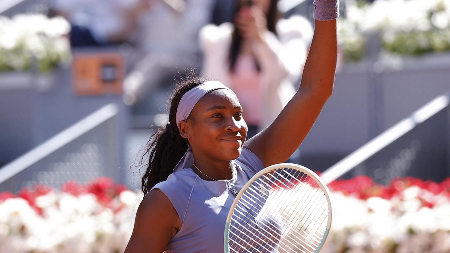 美國的嘉奧芙晉級馬德里公開賽決賽。(路透社)