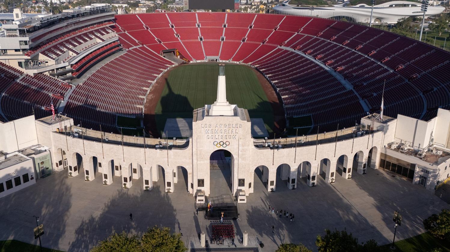 2028年洛杉磯奧運的其中一個主場館洛杉磯紀念體育場，將是第3次舉行奧運。(路透社)