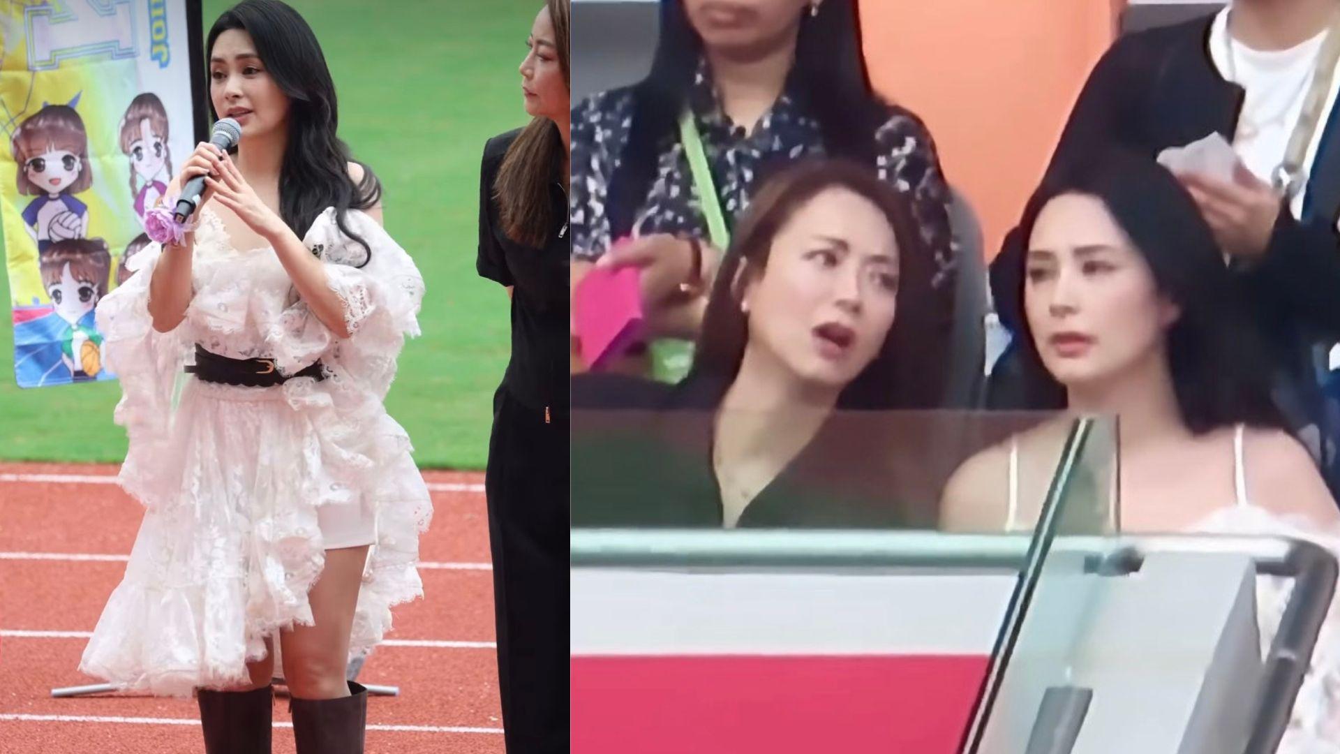 鍾欣潼仙氣現身母校運動會 網民指衣着不配場合