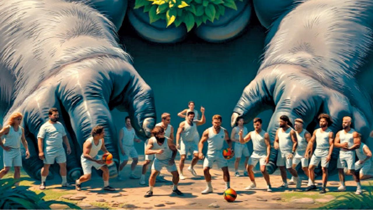 男人對抗大猩猩